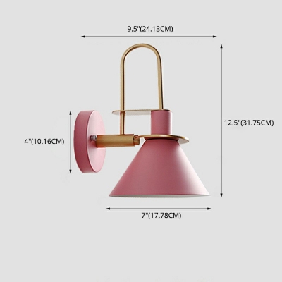 1 Head Macaroon Decoration Metal Fixed Arm Nordic Style Sconce Light for Bedside Corridor