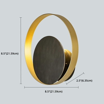 Circle Design Wall Light 1 Bulb Sconce 8.5 Inchs Height Modern Fashion Decoration Sconce Light Fixture in Brass