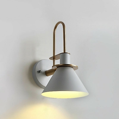 Cone Sconce Light Modernist 1 Head Metal Wall Mount Lamp with Long Arc Arm