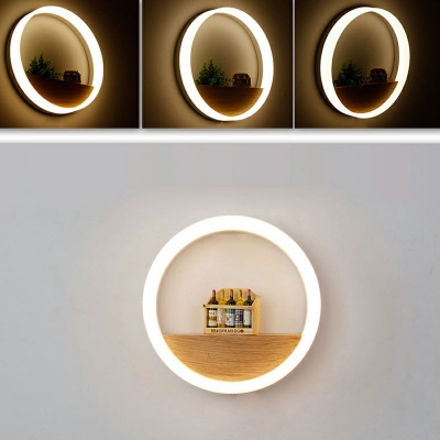 Creative Postmodern Moon Shaped Sconce Lamp Arcylic Bedside Wall Light Kit in White
