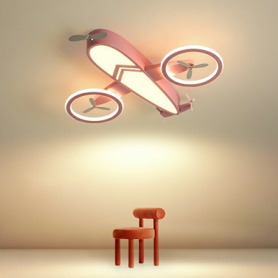 Metal Airplane Flush Mount Ceiling Light 24.5 Inchs Length Contemporary LED Flushmount Ceiling Lamp