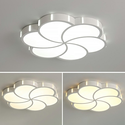 Modern Fashion Ceiling Flush Mount White Geometric Flush Light with Acrylic Shade for Living Room