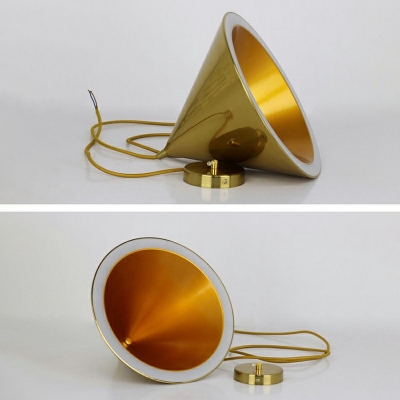 Modern Minimalist Hanging Lamp Aluminum Terrazzo Tapered LED Lighting Pendant in Gold