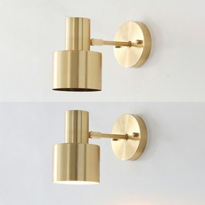 Modern Sconce Lighting Copper LED Wall Light Cylindrical Shape Wall Mounted bedside Lamp