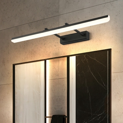 Rectangular Wall Mount Light with Acrylic Diffuser Nordic Metal Integrated Led Vanity Light for Bathroom