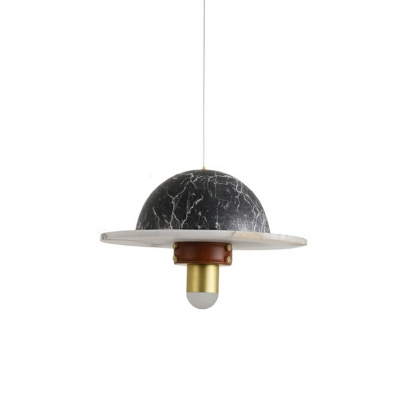 Stone Pendant Metal Golden Dining Room Hanging Light with 59 Inchs Height Adjustable Cord in Warm Light