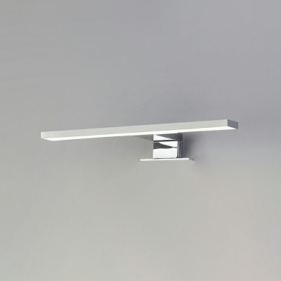 Adjustable Linear Vanity Mirror Light Minimalist Acrylic LED Wall Light in Chrome for Bathroom