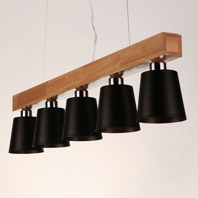 Barrel Island Pendant Light Black Macaron Metallic 9 Inchs Height Dining Room Pendulum Lamp