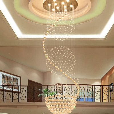 Clear Crystal Teardrop Pendant Lamp Contemporary Hanging Light for Bedroom Stairs