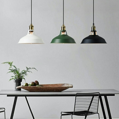 Industrial Hanging Pendant Light with Barn Shade 1 Light Pendant for Dining Table Restaurant Kitchen