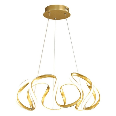 Low Profile Chandeliers Curved LED Pendant Light 21.5