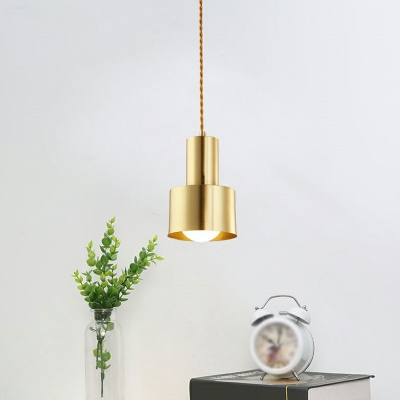 Metal Grenade Adjustable Ceiling Pendant Single Head Post-Modern Single Hanging Light Fixture in Gold