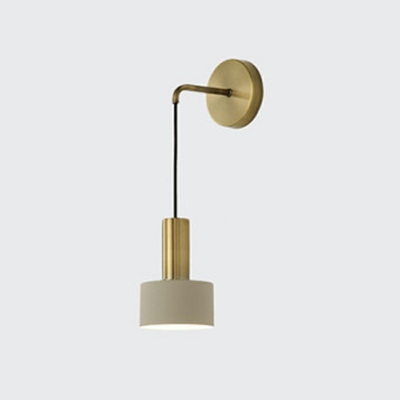 Mini Wall Sconce Round 1 Head Simple Wall Spotlight with Long Arm for Study Room