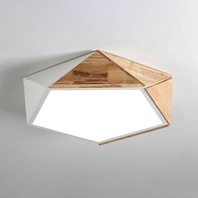Minimalist LED Flush Mount Fixture Metal Splicing Hexagon  Ceiling Lighting with Acrylic Shade