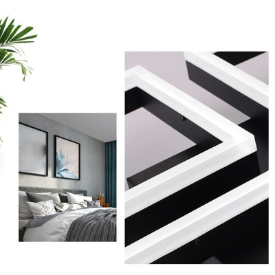 Modern Simple Style Black Finish Flush Mount Ceiling Light Acrylic Ultra Thin Ceiling Lamp for Living Room