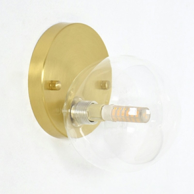 Modern Simplicity 1-Head Semi Flush Light Globe Glass Shade 5.5 Inchs Wide Ceiling Light