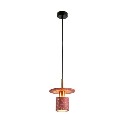 Nordic Style Pendant Light Single Head 8 Inchs Wide Metal and Stone Hanging Lampfor Hallway