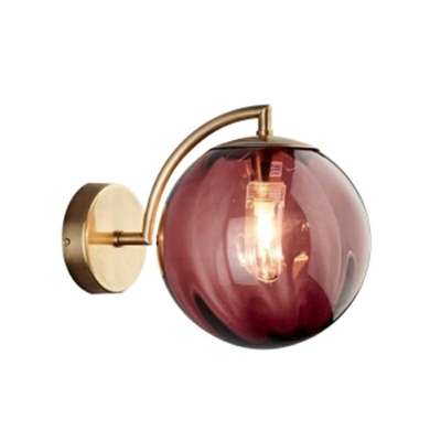Postmodern Metal Living Room Globe Shade Glass Wall Lamp Plug in Wall Sconce