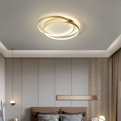 Simple Style Black/Gold Metal LED Ceiling Lighting Acrylic Ceiling Lamp for Living Room