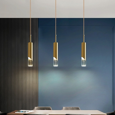 Tube Suspended Light Ceiling Plate Modern Style 2.5 Inchs Wide Hanging Light for Bedroom