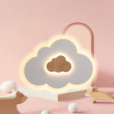White Cloud LED Flush Mount Light Minimalist Romantic Acrylic Ceiling Lamp 2 Inchs Height for Bedroom