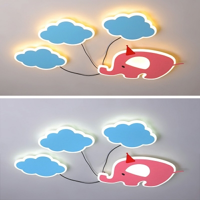 Acrylic Carton Flush Mount Ceiling Light Contemporary LED Flushmount Ceiling Lamp in Pink