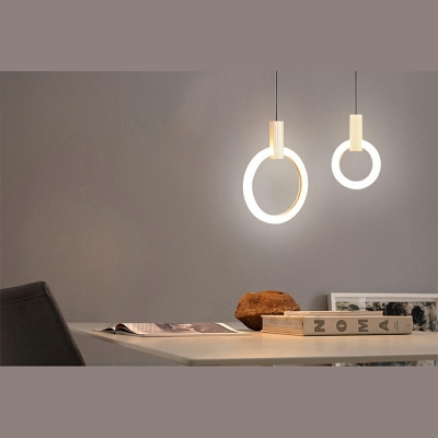 Arcylic Ring Postmodern Bedroom Pendant Decoration LED Warm Light Hanging Lamp