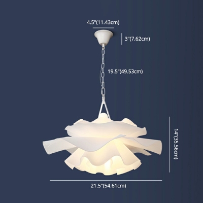 Arcylic Shade Suspension Lamp Modern Style 2 Lights Creative Garment Store Hanging Light in White