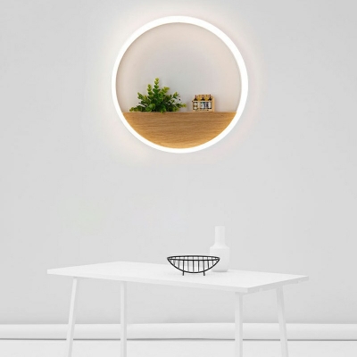 Creative Postmodern Moon Shaped Sconce Lamp Arcylic Bedside Wall Light Kit in White