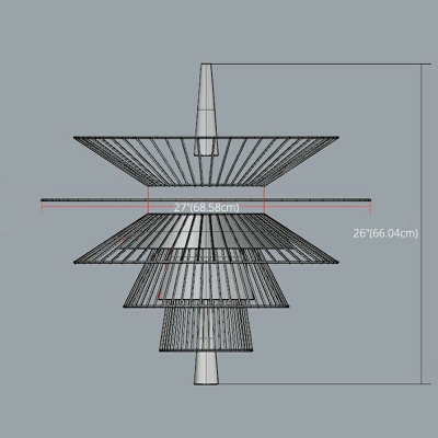 Laser Cut Hanging Light Metal 2 Bulbs Pendant Lighting Fixture with 79 Inchs Height Adjustable Cord