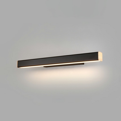 Linear Metal Minimalist Mirror Front Lamp Rectangle Acrylic Black Shade LED 1-Light Wall Lamp