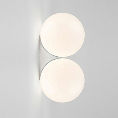 Modern Sconces 6 Inchs Wide Metal Fashion Simple Wall Mount Light in White Glass Ball Shade for Bedroom