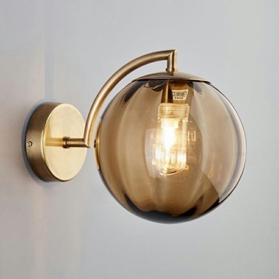 Postmodern Metal Living Room Globe Shade Glass Wall Lamp Plug in Wall Sconce