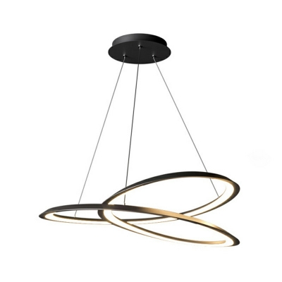 Twisting Metal Pendant Lamp Simplicity LED Ceiling Chandelier Light with Aluminum Shade