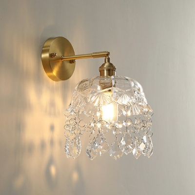 Contemporary Golden Sconce Lights 1 Light Glass Shade Wall Light Sconce for Corridor Bedroom