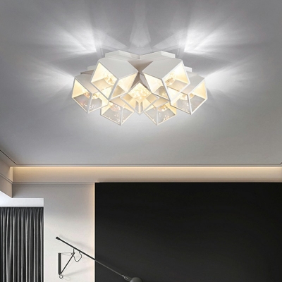 Cube LED Ceiling Lamp Contemporary Metallic Ceiling Mount for Bedroom