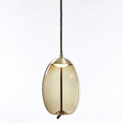 Geometric Pendant Light Designers Style Glass Single Head Drop Light for Kitchen Corridor