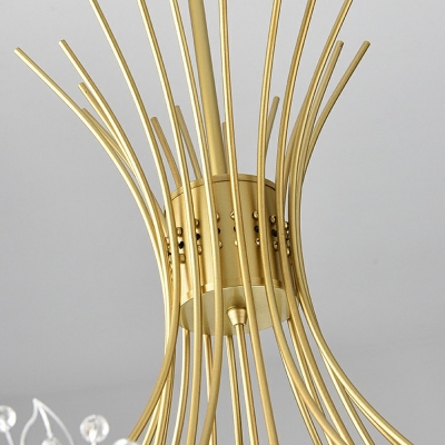 Golden Firework LED Chandelier Post Modern Style Titanium Pendant Lighting for Dining Room
