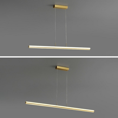 Modern Metal Pendant Light Linear Ceiling Fixture 3.5