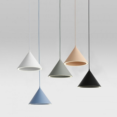 Modern Minimalist Hanging Lamp Aluminum Terrazzo Tapered LED Mini Lighting Pendant in Warm Light