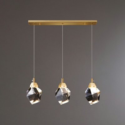Modern Pendant Light  1-Light Ice Crystal Diamond Brass LED Pendant for Dining Room