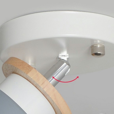 Modern Semi Flush Mount 1 Head Metal 5.5 Inchs Wide Rotatable Flush Light for Hallway