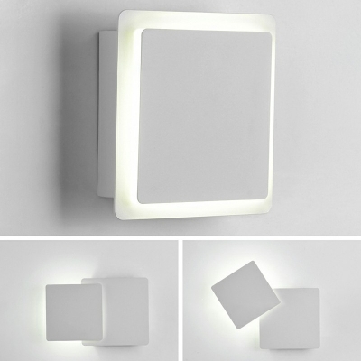 Ultrathin Square LED Wall Sconce Minimalist Metal Wall Mounted Lamp for Bedroom