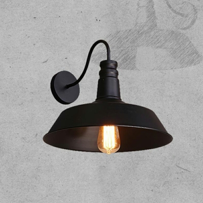 Barn Shade Wall Light 10.5 Inchs Wide 1 Head with Gooseneck Arm for Stairs Pathway Farmhouse