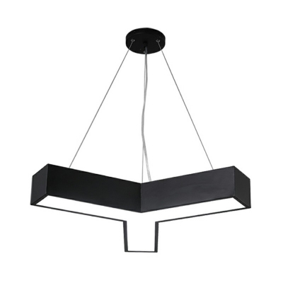 Black Airplane Ceiling Lamp Novelty Modern LED Acrylic Suspension Pendant Light with 59 Inchs Height Adjustable Cord