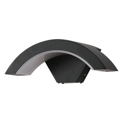 Contemporary Arc Sconce Led Wall Light Black Aluminum Decorative Wall Sconces for Bedroom Porch Pathway