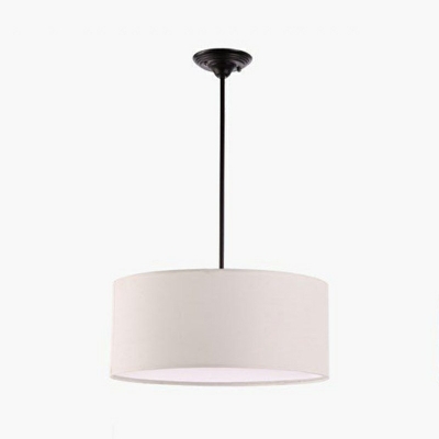 Drum Fabric Pendant Lighting Macaron Suspension Light for Dining Room with 39 Inchs Height Adjustable Cord