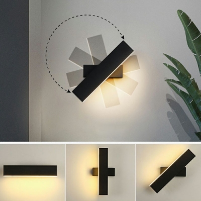LED Metal Acrylic Wall Sconce Light 3 Inchs Height Rectangular Reading Wall Light for Bedside in Natural Light