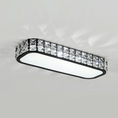 Linear Flushmount Lighting Minimalism 2 Inchs Height Crystal LED Flush Ceiling Light