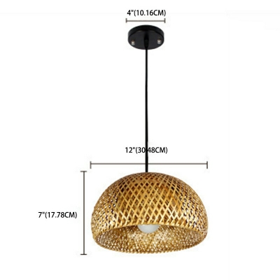 Modern Geometric Shape Pendulum Light Wooden Beige 1 Bulb Restaurant Pendant Lamp